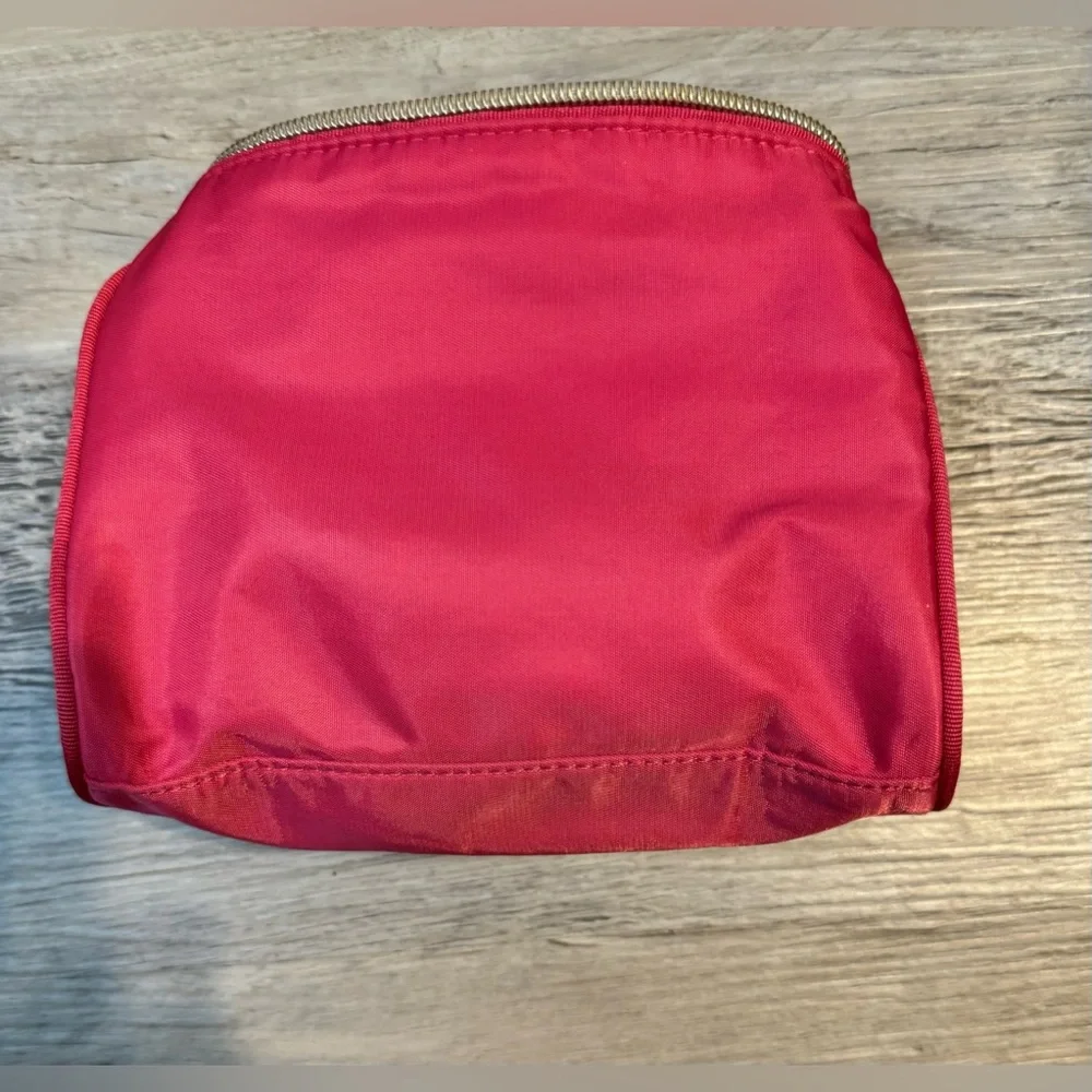 Victoria Secret Pink small satin cosmetic bag. With embroidered logo.